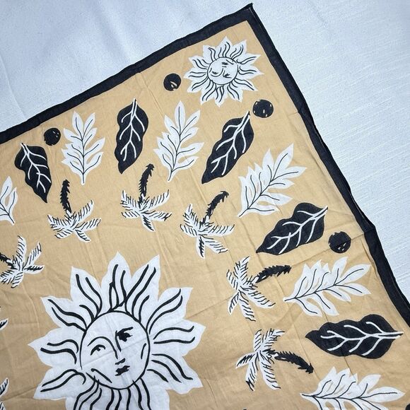 Madewell 100% Organic Cotton Sun Palm Tree Bandana Scarf 21 1/2 x 21 1/2 New - Picture 7 of 9